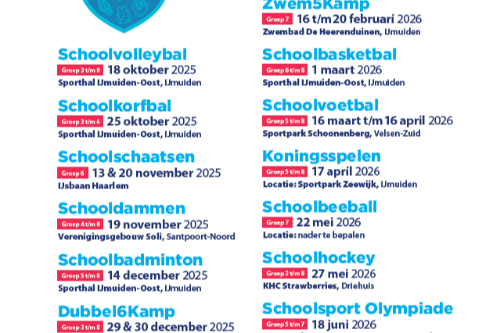 schoolsportkalender 2025-2026