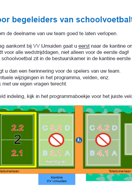 Informatie voor begeleiders van schoolvoetbalteam 2025